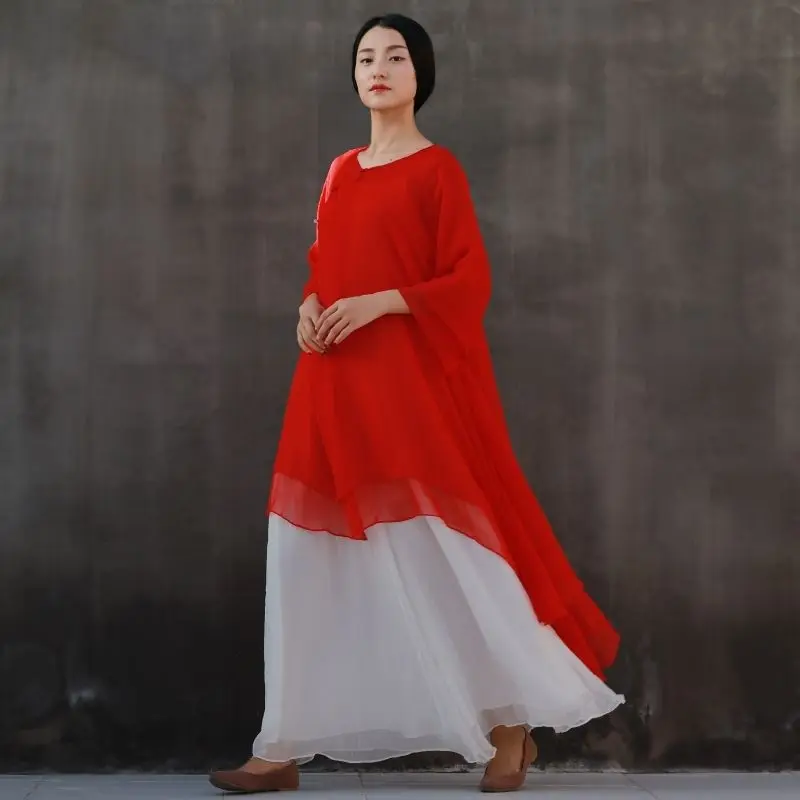 Летнее платье-макси в китайском стиле | Тематическая одежда и униформа