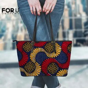 

FORUDESIGNS Female Elegant Handbags Africa Tribe Pattern Vintage Shopper Bags Large Capacity Warteproof Shoulder Bag For Ladies