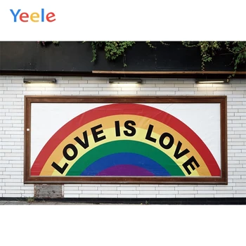 

Yeele Valentine's Day Photocall Wall Rainbow Love Photography Backdrops Personalized Photographic Backgrounds For Photo Studio