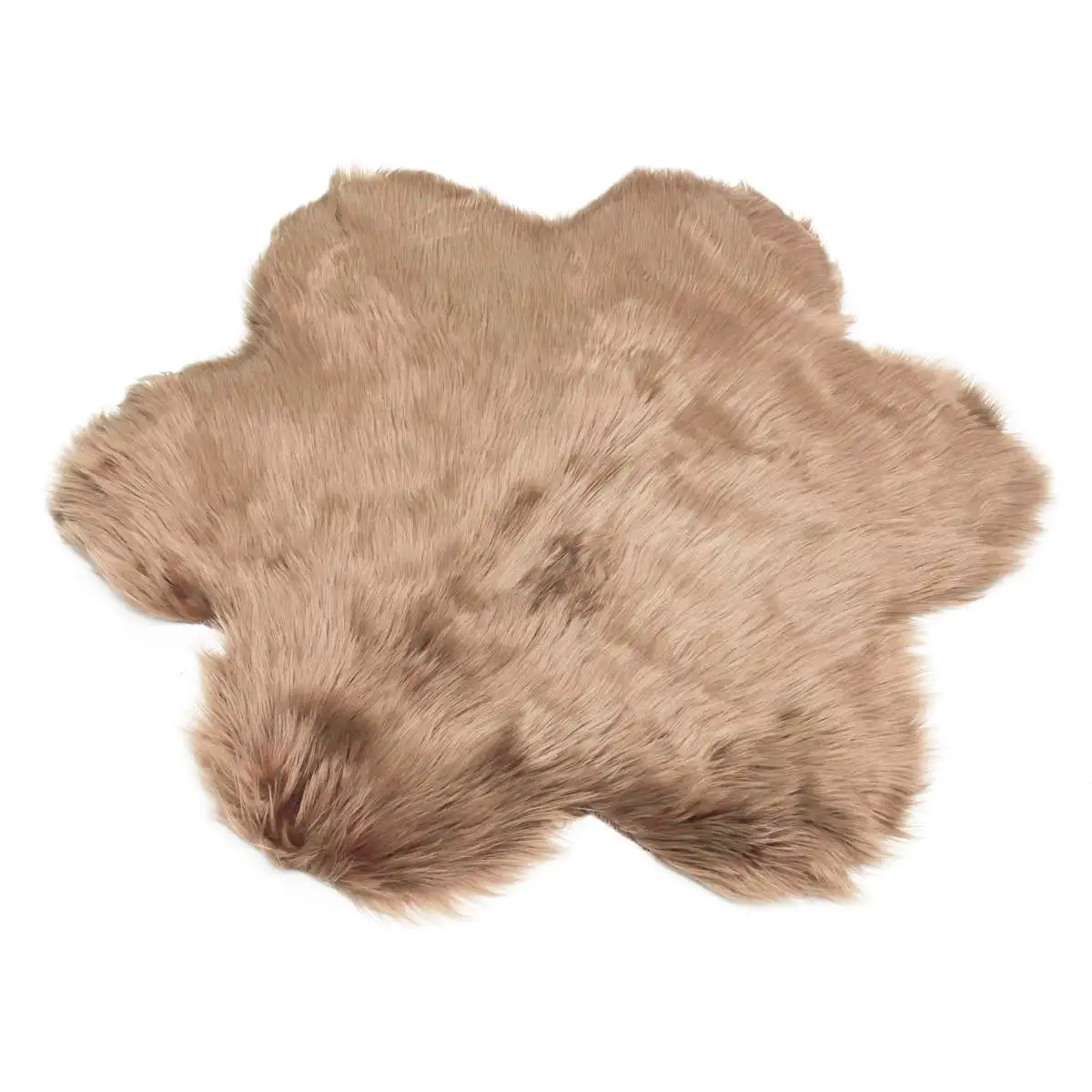 Khaki-90CM Пушистые ковры в форме цветка для гостиной Декор Ковер из искусственного меха длинные плюшевые ковры для спальни детская комната мохнатый ковер - Цвет: Khaki-90CM