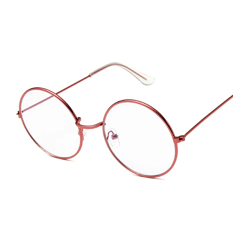 Classic Gold Round Metal Frame Clear Lens Glasses