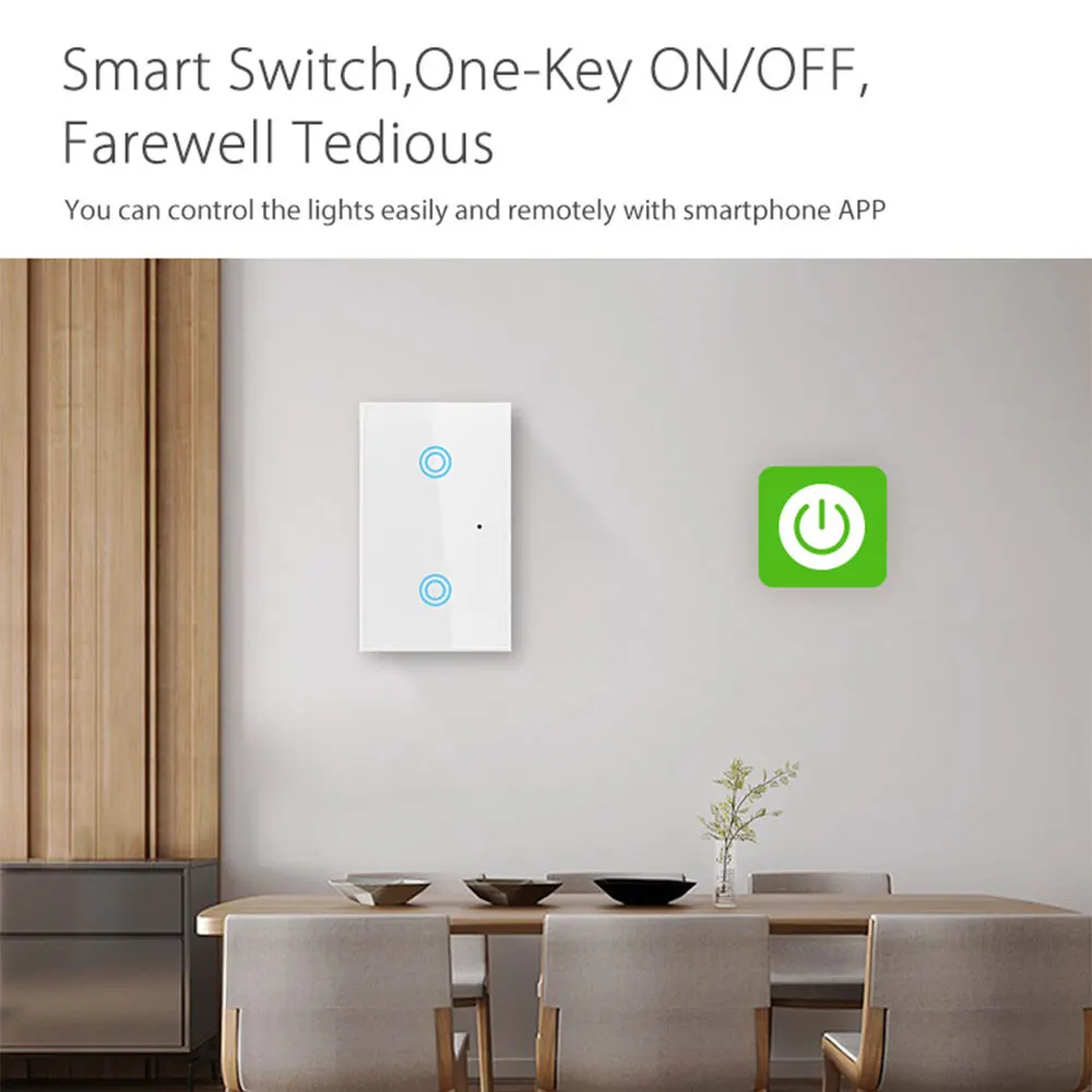 Smart Wifi Wall Light Switch Touch US APP Remote Smart Home Automation Wall Touch Switch Works With Alexa Google Home