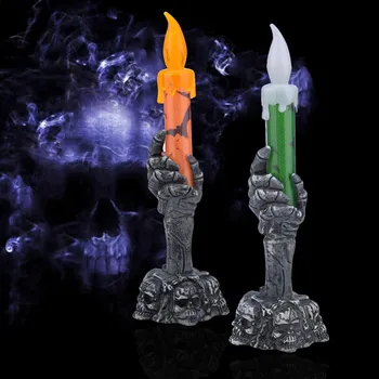 

Halloween Skull Skeletal Hand Holder Candle Light Decoration Party Lamps Prop #C