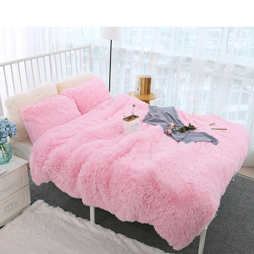 Постельные принадлежности Двухслойное мягкое одеяло/длинное плюшевое одеяло мягкое покрывало для дивана зимнее теплое постельное белье легко мыть искусственное меховое одеяло