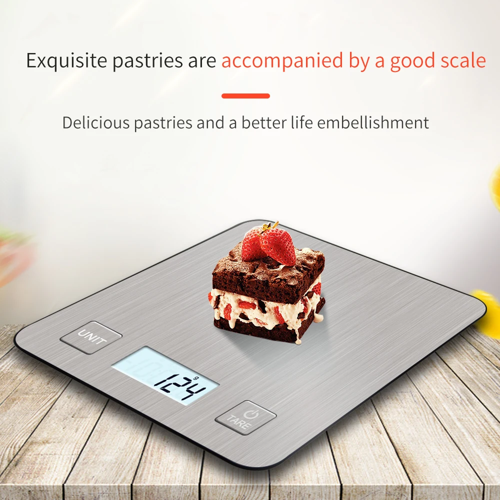 5Kg/1g Kitchen Scale Stainless Portable Scale Food Diet Postal Balance