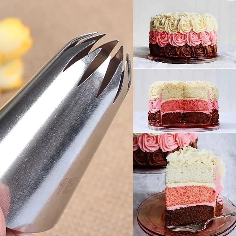 

#1E Large Flower Nozzles Stainless Steel Icing Piping Nozzles Cream Nozzles Pastry Tips Cookies Dessert Baking Tools Cake Decor