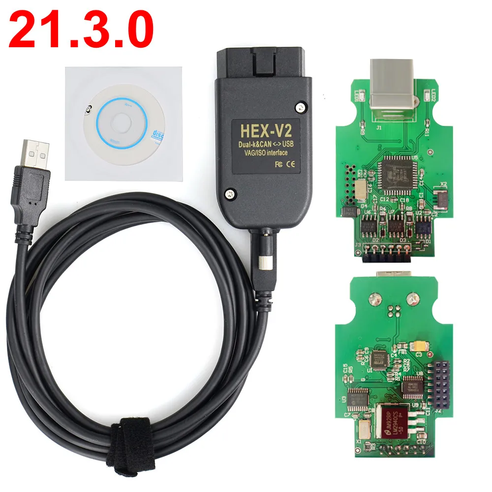 Новые тестеры Vag Com HEX 21.3.0 V2 лучшего качества интерфейс для VW AUDI Skoda Seat Obd2 сканер