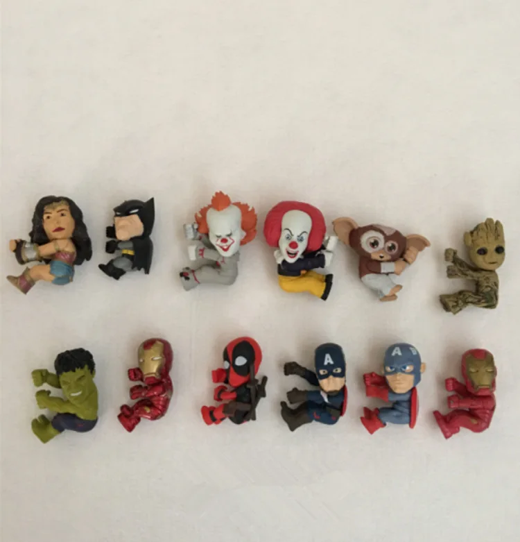 Оригинал 2,5 ''NECA Marvel Дэдпул, капитан, Железный человек, Халк, Pennywise, Бэтмен, коллекционные фигурки, Свободные игрушки