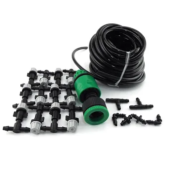 

10m/Set 4/7mm Tube Misting Cooling Automatic Watering Hose Set Garden Fog Nozzles Irrigation System Spray Head Tee Connector