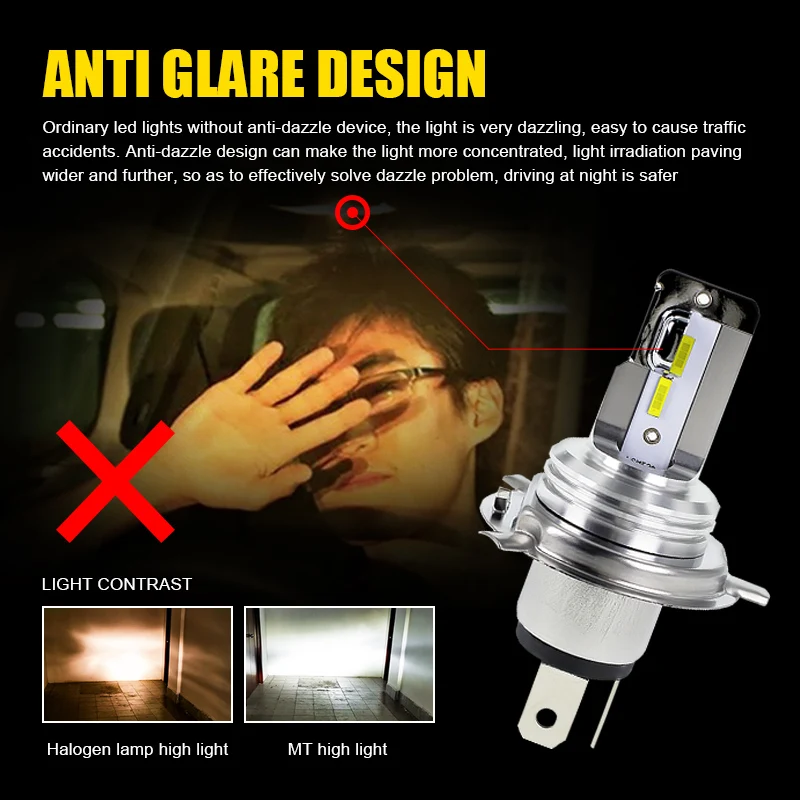 Kaufen EURS Motorrad H4 LED CSP Auto Motorrad Scheinwerfer Birne 6000K 3000K H6 BA20D LED Scheinwerfer Hallo Lo strahl Licht Conversion Kit Lampen