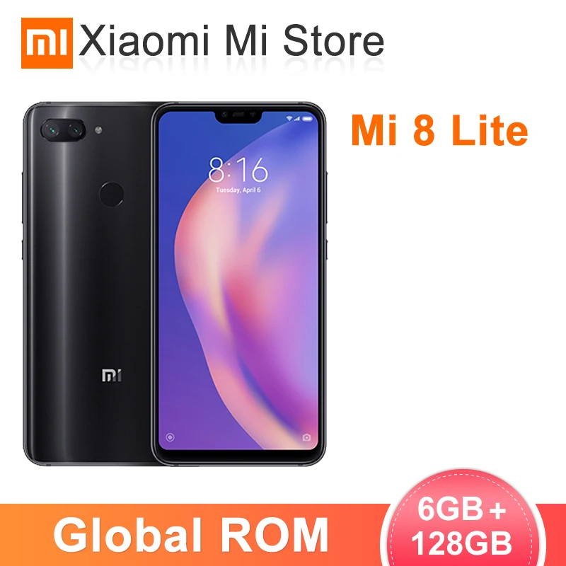 Оригинал Xiaomi Mi 8 Lite 6 ГБ ОЗУ 128 Гб ПЗУ мобильный телефон Snapdragon 660 AIE четыре ядра 26