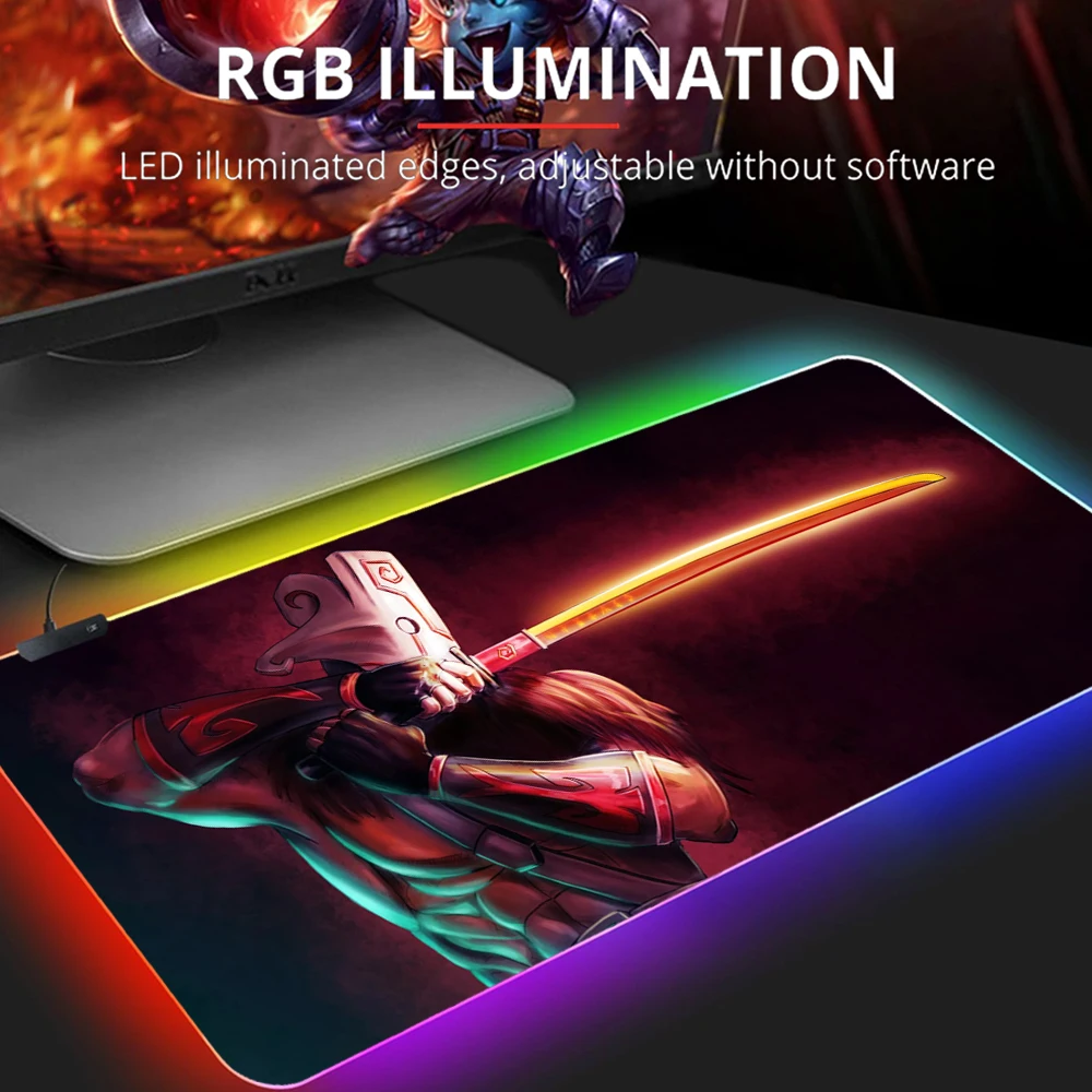 

Dota 2 Backlit Mat Pad Mouse Mats Xxl Computer Desk RGB Mousepad Xl LED Gaming Accessories Mause Ped Pc Gamer Mice Keyboards