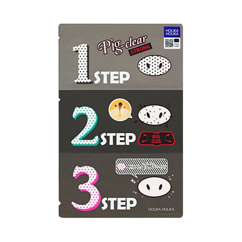 HOLIKA Pig Clear Black Head 3 Step Kit #Strong Facial DeepCleansing Blackhead Remover Spot Dot Sticker Sheet Korea | Красота и