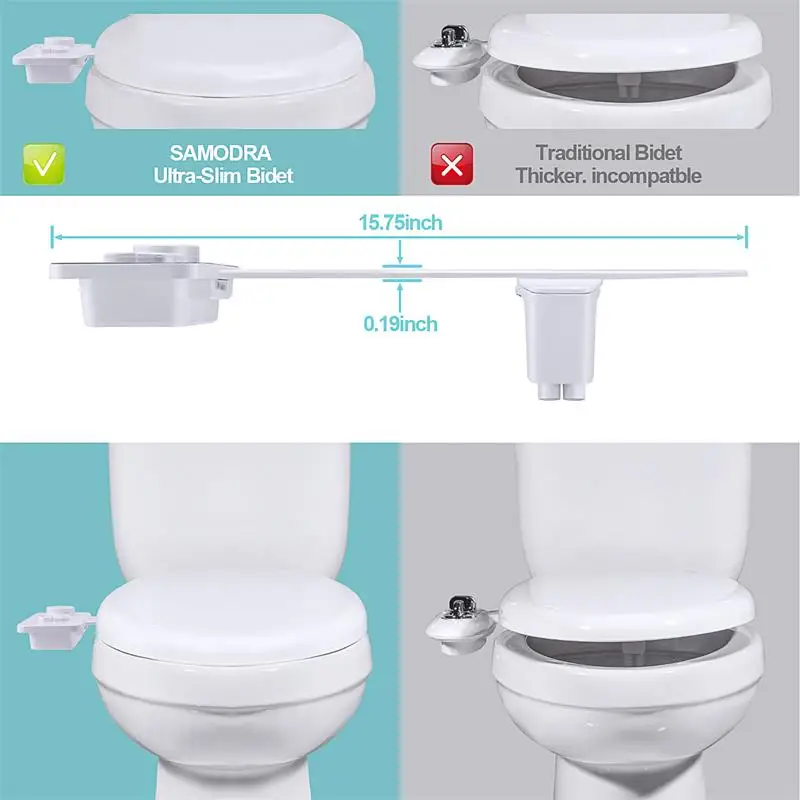 Wc Sitz Bidet Befestigung Ultra Dunne Nicht Elektrische Selbst Reinigung Dual Dusen Frontal Hinten Waschen Anal Dusche Personliche Hygiene Toiletten Aliexpress
