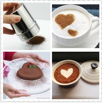 

RSCHEF Fancy Coffee Stainless Steel Mesh Netting Powder Sieve Powder Dough Flour Cocoa Powder Net Cruet