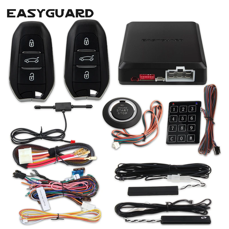 EASYGUARDPKEcaralarmsystemwithremoteenginestartsmartkeypush