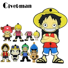 Флеш-накопитель, одна штука, 64 ГБ, USB флеш-накопитель, 128 ГБ, USB 2,0, мультфильм, Луффи Зоро, 16 ГБ, флеш-накопитель, 32 ГБ, флешка, 8 ГБ, карта памяти, диск