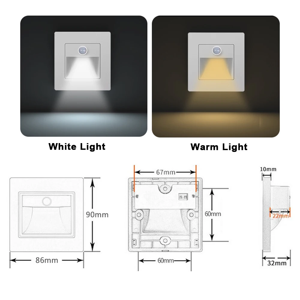 SANDIY Stairs Led Light Motion Sensor Nightlights Embedded Wall Sconce Lamp Indoor Step Lighting for Ladder Corridor 110V/220V motion sensor light,led light,led wall lamp,wall light