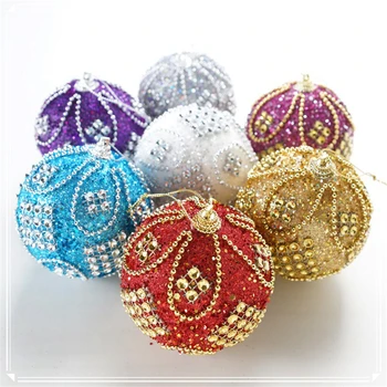 

5PC Colorful Rhinestone Glitter Luxurious Christmas Balls Ornament Hanging Decoration for Festival/Party Event Tree Home Decor