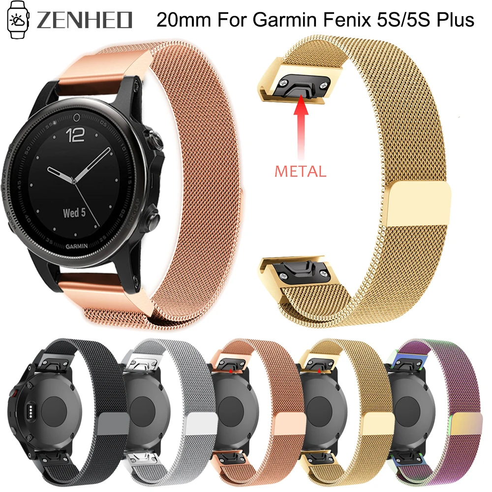 

20mm Quick Release Milan strap for Garmin Fenix 5S Wristband for Garmin Fenix 5S Plus Smart Watch easy to adjust Bracelet