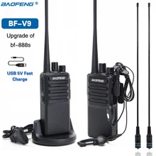 

2pcs Baofeng BF-V9 USB 5V Fast Charge Two Way Radio 5W Portable Walkie Talkie UHF 400-470MHz Ham Radio Upgrade of BF-888S
