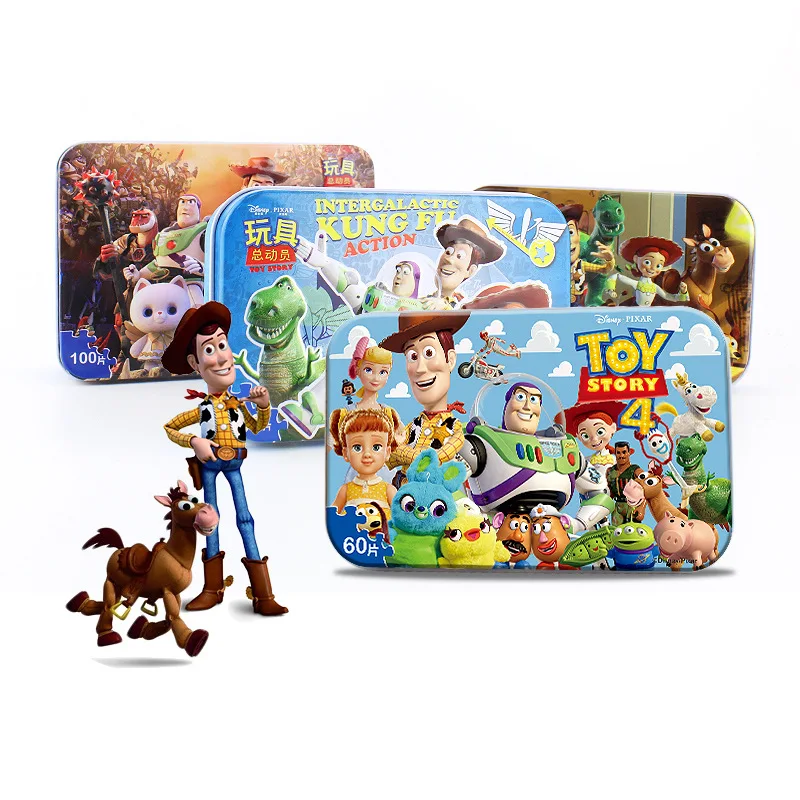 Véritable Disney Pixar jouet histoire 4 60 tranche petite pièce Puzzle jouet enfants en bois Puzzles jouet pour enfants cadeau d'anniversaire