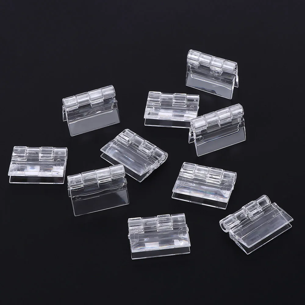 10Pcs/pack Transparent Plastic Folding Hinges Durable Clear Acrylic Hinge Tools 