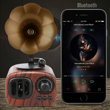

Retro Bluetooth Speaker Portable Mini Wireless Gramophone Speaker with TF Slot Portable VH99