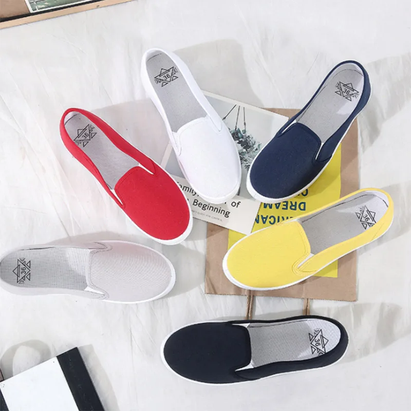 

Large Size Women Flats 21019 Loafers Canvas Slip on Flat Shoes Woman Sneakers White Casual Shoes Black Ladies Shoes espadrilles