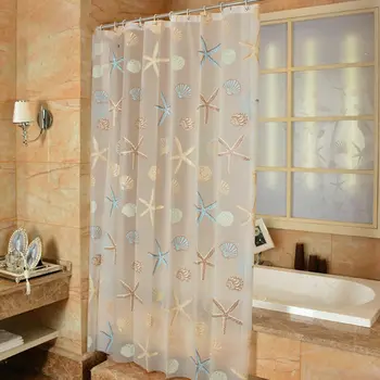 

Christmas Serie Printing Bathroom Shower Starfish Curtain Toilet Waterproof