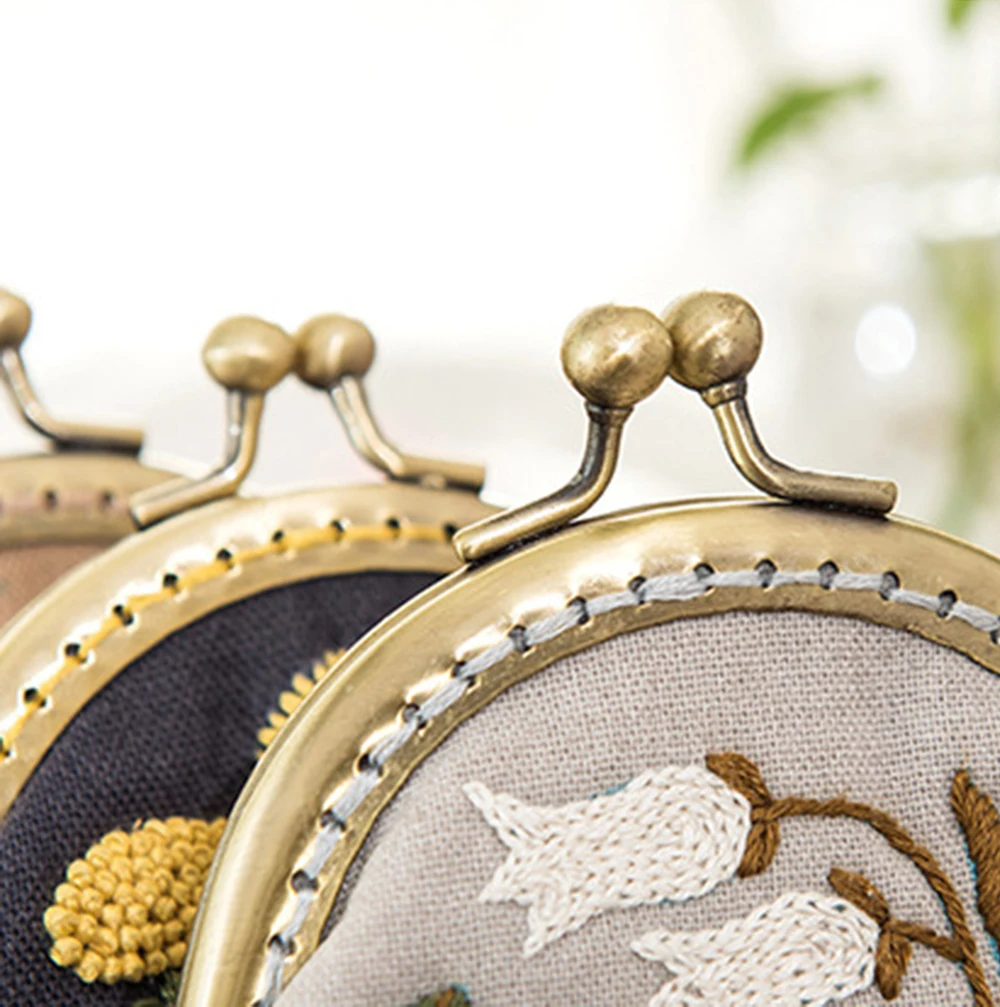 Набор для вышивки сделай сам лента с цветочной вышивкой кошелек начинающих