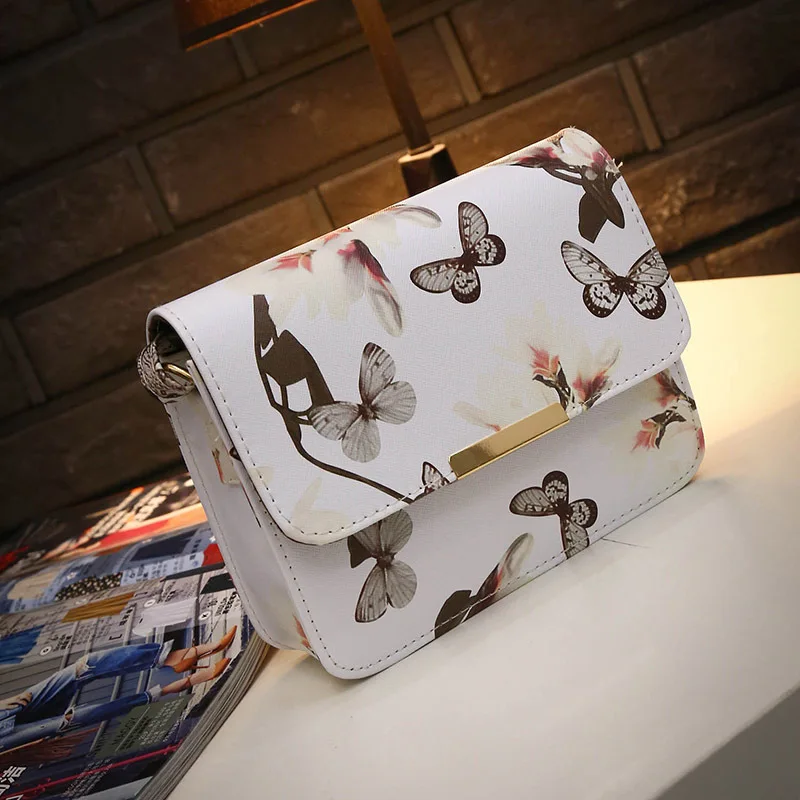 

2021 Bags for Women New Fashion Flower Small Square Bag Daffodil Butterfly Love Flower Shoulder Diagonal Bag Purse