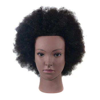 

Afro Female Manikin Training Head with 8 Inch Long Mix Human Hair for Beauty School Training and Barber Practice