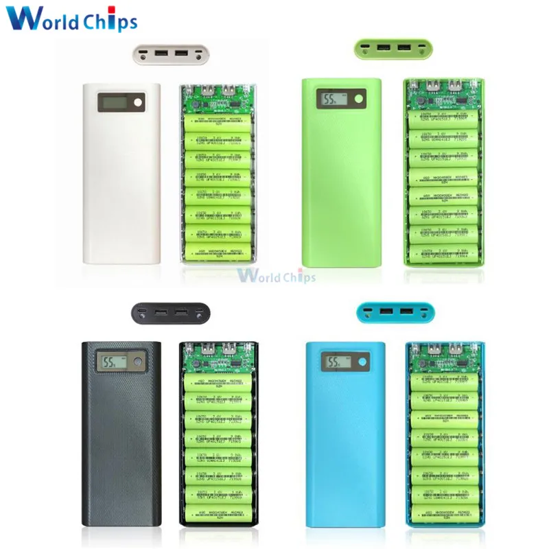 

8x18650 Battery Charger Box Power Bank Holder Case Dual USB LCD Digital Display 8*18650 Battery Shell Storage DIY Kit No Battery