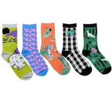 5 Pairs A Lot Harajuku Socks For Men And Women Designer Pattern Illustration Jacquard High-quality Sock