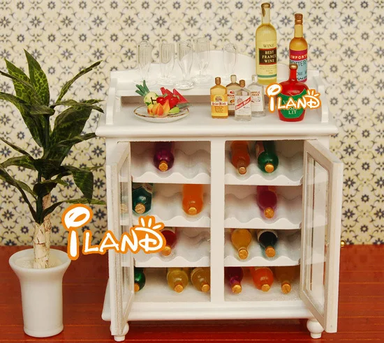 Кукольный дом DIY игрушка игровой дом мини мебель модель деревянный винный шкаф белый/орех