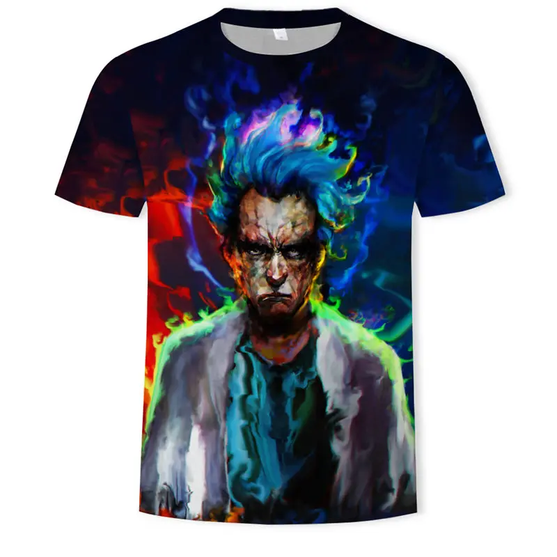 

New Rick And Morty t-shirt Casual Men Funny T-shirts Summer Anime Design Digital Printing O-neck T shirts Top Tees Customized