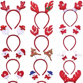 

1pcs Snowman Hair Hoop Hairbands Reindeer Antler Christmas Stretch Headband Photo Prop Gift Hairband Hair Band Accessories Toys