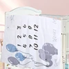 1 Set Baby Monthly Record Growth Milestone Blanket Newborn Photography Props Accessories Cartoon Printing Background 3