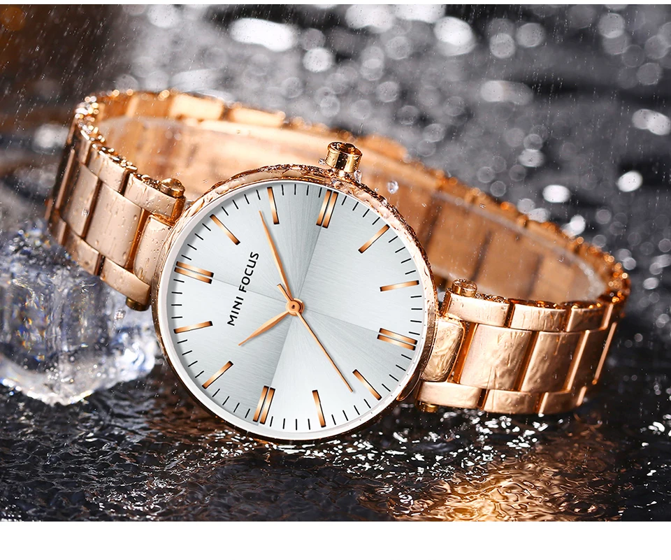 Мини FOUCS женские часы водонепроницаемые из нержавеющей стали Кварцевые женские часы Relogio Feminino Роскошные брендовые Модные женские наручные часы