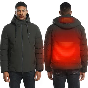 

USB Charging Heating Cotton Overcoat Electric Men Dad Winter Middle Aged and Elderly People Smart Cotton Coat