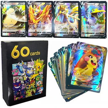 60pcs/Box Pokemon V Cards Vmax English Shining Trading Collectible Game Card Booster Box Best Selling Kid TAKARA TOMY Toys Gift 1