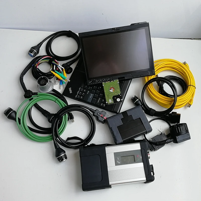 2в1 Авто диагностические инструменты MB Star C5 SD C5 и Icom A2+ B+ C и б/у ноутбук X201T I7 с программным обеспечением V12. в 1 ТБ HDD