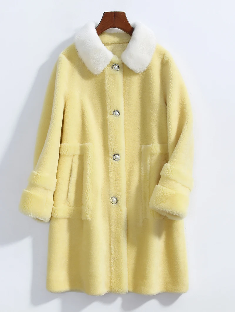 Высокое качество, Зимняя Повседневная Женская куртка,, длинный рукав, овчина, стриженое пальто, женское длинное пальто из искусственного меха JQ1096