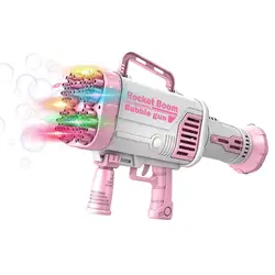 Pistolet à bulles électrique automatique pour enfants, avec 64 trous, lanceur de fusée, jouets d'extérieur, cadeau pour garçons et filles 