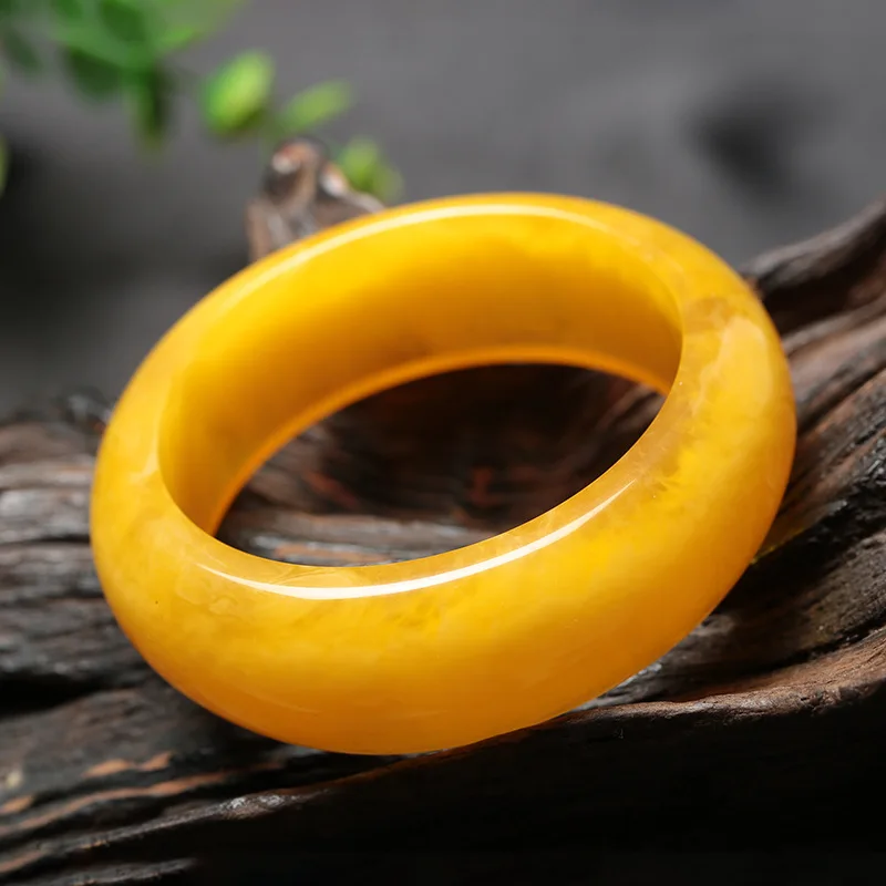 

Natural Yellow Bangle Charm Jewellery Women's Hand-Carved Bracelet for Women Men Fashion Accessories 54-64mm Hot Selling