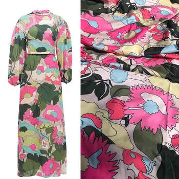 

Luxury printed twill polyester fabric cloth 145 cm width summer shirt diy dress sewing fabric alibaba express