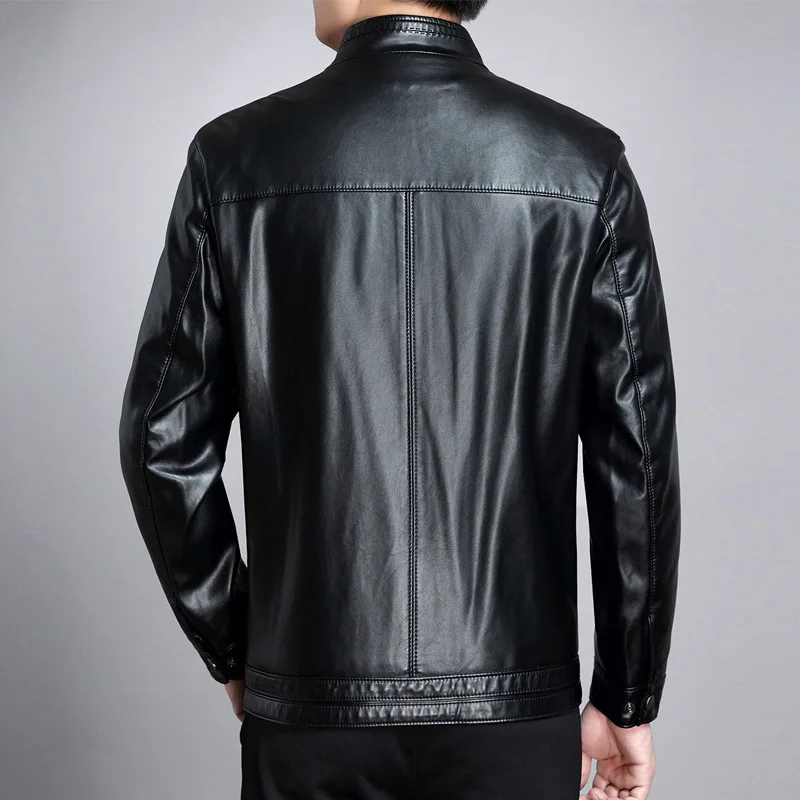 

Middle-aged MEN'S Leather Coat Daddy Clothes Handsome Spring And Autumn Jacket 40-Year-Old 50 Spring Clothing 2019