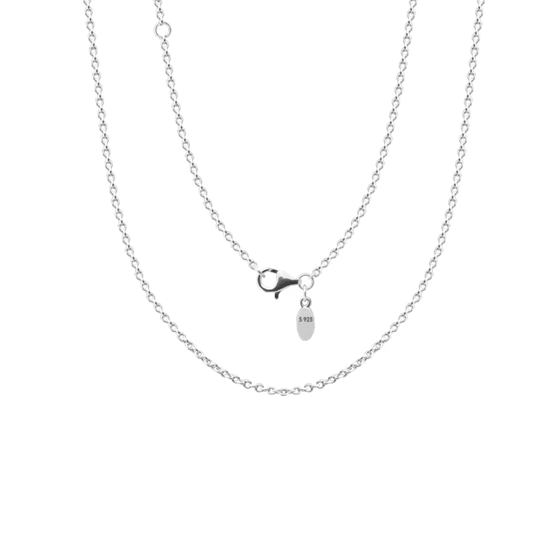 Аутентичное ожерелье из стерлингового серебра 925 пробы с большим о-подвеской подходит для шарма самодельное ювелирное изделие из бисера для женщин оптом - Окраска металла: 70CM Necklace