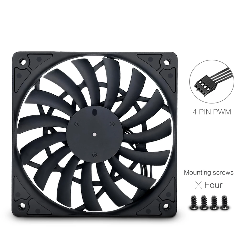 Fanner-super Thin Ventilador do Radiador Armário de Refrigeração de Água Exaustor Pin Pwm Ajustar a Velocidade 120*120*12 mm F12012 - Imagem 4